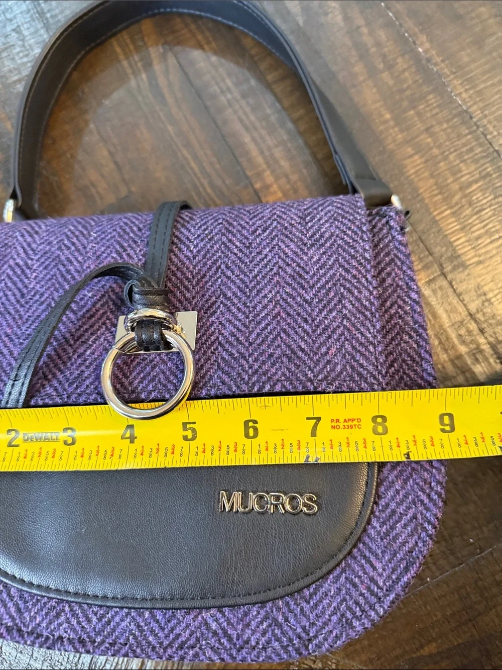 Mucros Weavers Grace Purple Wool Tweed Shoulder Bag Ireland NWOT